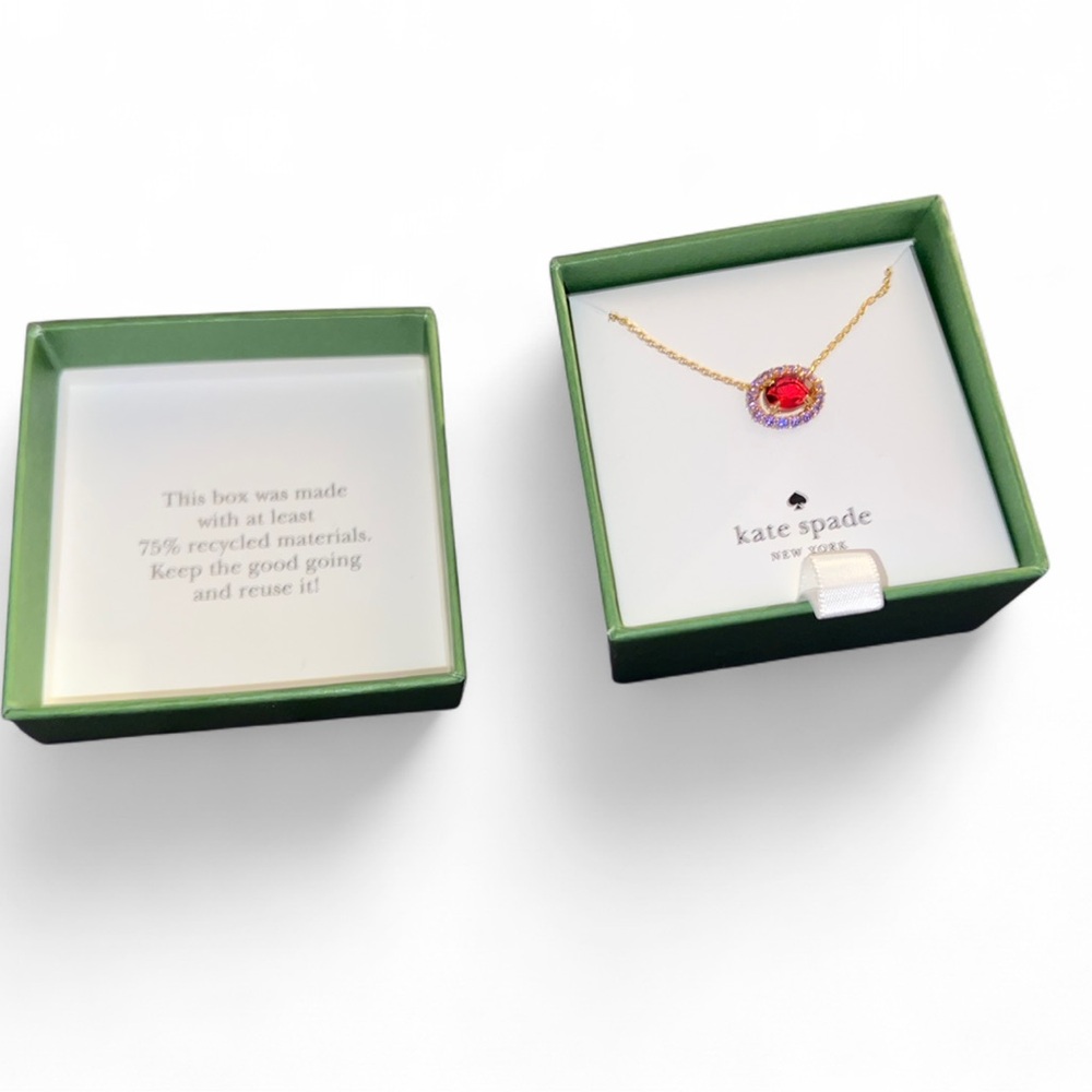 Kate Spade Red and Gold Necklace with Crystal Accent